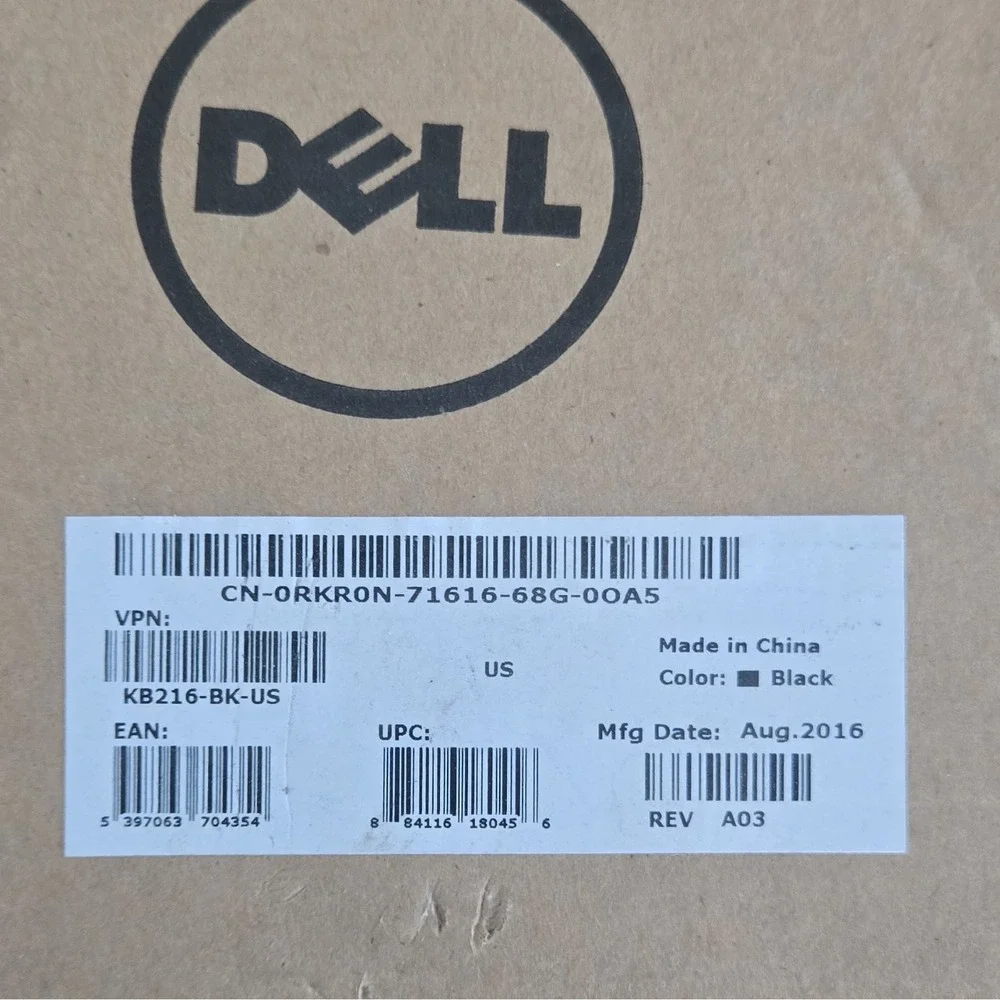 Dell KB216-BK-US Wired Keyboard Black US English QWERTY Enhanced Function Keys